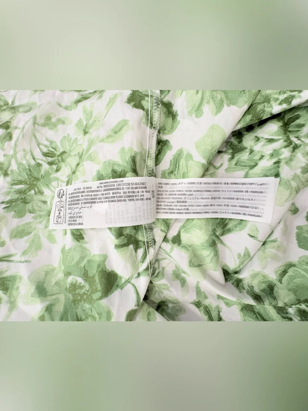 Abercrombie & Fitch White and Green Floral Maxi Dress